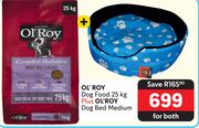 OL' ROY Dog Food 25kg Plus OL'ROY Dog Bed (Medium)-For Both