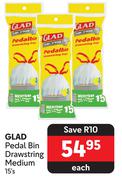 Glad Pedal Bin Drawstring (Medium)-15's Each
