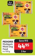 Pedigree Multipack Moist Dog Food-For 3 x 4 x 100g