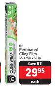 M Perforated Cling Film-350mm X 30m Each