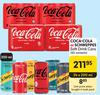 Coca Cola Or Schweppes Soft Drink Cans (All Variants)-24 x 200ml