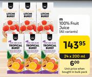 M 100% Fruit Juice (All variants)-24 x 200ml