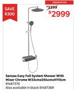 Sensea Easy Full System Shower With Mixer Chrome W33cm x D54cm x H115cm 81487370