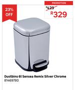 Sensea 6L Remix Silver Chrome Dustbins 81469780