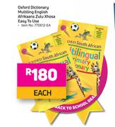 Oxford Dictionary Multiling English Afrikaans Zulu Xhosa Easy To Use-Each