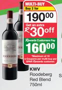 KWV Roodeberg Red Blend-For 2 x 750ml