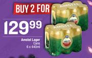 Amstel Lager Cans 6 x 440ml-For 2 Packs