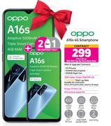 2 x Oppo A16s 4G Smartphone-On 1GB Red Top Up Core More Data + On Promo 70