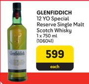 Glenfiddich 12 Yo Special Reserve Single Malt Scotch Whisky-750ml Each