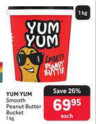 Yum Yum Smooth Peanut Butter Bucket-1Kg Each
