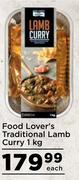 Food Lover's Traditional Lamb Curry-1kg Each