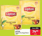 Lipton Tagged Tea Bags (Black)-200's Pack Each