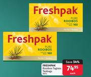 Freshpak Rooibos Tagless Teabags-160's Pack Each