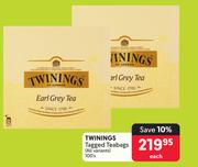 Twinings Tagged Teabags (All Variants)-100's Pack Each