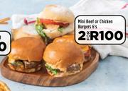 Mini Beef Or Chicken Burgers-For 2 x 6's Pack