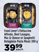 Food Lover's Fettuccine Alfredo,Beef Lasagne,Mac & Cheese Or Spaghetti Bolognese Pasta Meals-300g Ea