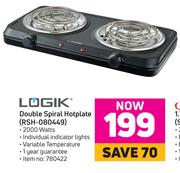 Logik Double Spiral Hotplate (RSH-080449)