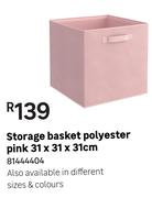 Storage Basket Polyester Pink 31 x 31 x 31cm 81444404
