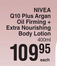 Nivea Q10 Plus Argan Oil Firming + Extra Nourishing Body Lotion-400ml Each