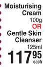 Cetaphil Moisturising Cream 100g Or Gentle Skin Cleaner 125ml-Each