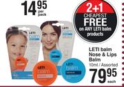Leti Balm Nose & Lips Balm Assorted-10ml Each
