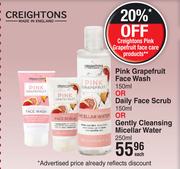 Creightons Pink Grapefruit Face Wash 150ml Or Daily Face Scrub 150ml Each