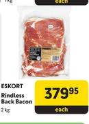 Eskort Rindless Back Bacon-2kg