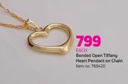 Bonded Open Tiffany Heart Pendant On Chain-Each