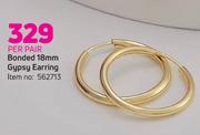 Bonded 18mm Gypsy Earring-Per Pair