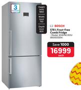 Bosch 578L Frost Free Combi Fridge KGN76CI3OU