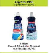 Finish Rinse & Shine Aid Or Rinse Aid (All Variants)-For Any 2 x 400ml