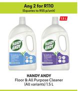 Handy Andy Floor & All Purpose Cleaner (All Variants)-For Any 2 x 1.5Ltr