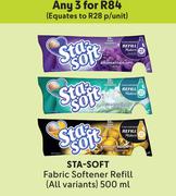 Sta-Soft Fabric Softener Refill (All Variants)-For Any 3 x 500ml