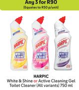 Harpic White & Shine Or Active Cleaning Gel Toilet Cleaner (All Variants)-For Any 3 x 750ml
