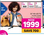 Telefunken 32" HD LED TV TLEDD-32HD