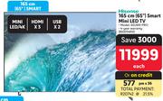 Hisense 65" (165cm) Smart Mini LED TV 65U6N-PRO
