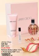 Jimmy Choo Gift Set EDP 100ml Plus Free Perfume Body Lotion 100ml & Purse Spray EDP 7.5ml-Per Set