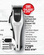 Wahl Cordless Lithium Ion Multi Cut Clipper Kit 22 Piece