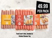Food Lover's Red, Smoked Or Chicken Viennas-1Kg Per Pack
