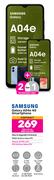 2 x Samsung Galaxy A04e 4G Smartphone-On Red Flexi 200 + On Promo 75