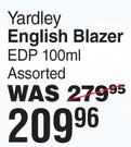 Yardley English Blazer EDP Assorted-100ml