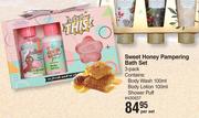 Nature's Nourishment Sweet Honey Pampering Bath Set 3 Pack-Per Set