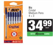 Bic Cristal Medium Pens 4 + 3