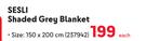 Aranda Sesli Shaded Grey Blanket 150 x 200cm-Each