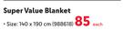 Aranda Super Value Blanket 140 x 190cm-Each