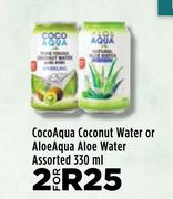 Coco Aqua Coconut Water Or Aloe Aqua Aloe Water Assorted-For 2 x 330ml