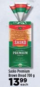 Sasko Premium Brown Bread-700g Each