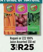 Rugani Or ZZ2 100% Juice Assorted-For 3 x 330ml