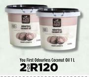 You First Odourless Coconut Oil-For 2 x 1L
