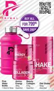 Primal Pink Water Bottle 1L/2.2L/Amino Energy 390g/Beauty Collagen 510g/Diet Shake 900g-All For